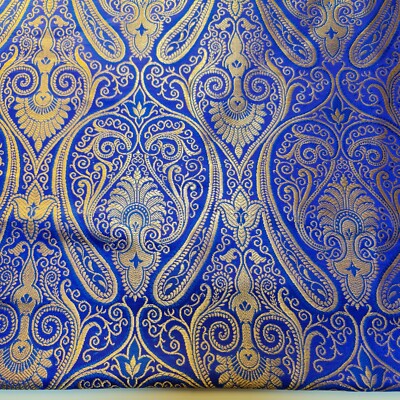 100+ Designs Blumen Blattgold Damast Metallic Brokat Kleid Handarbeit Stoff 44''
