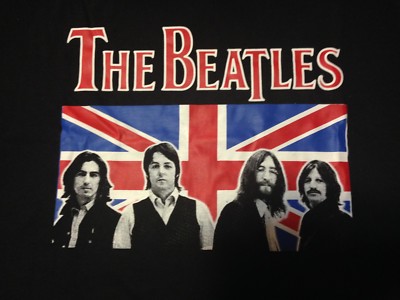 NEW THE BEATLES BRITISH FLAG BLUE T SHIRT LARGE | eBay