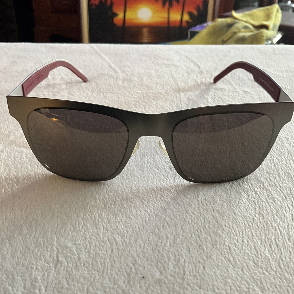 DIOR HOMME 0189S Square Ruthenium Red Gold Mirrored Metal 