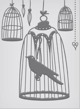 Emboss Folder Bird Cage Bird Cuttlebug Sizzix Big Shot Cardmaking Scrapbook