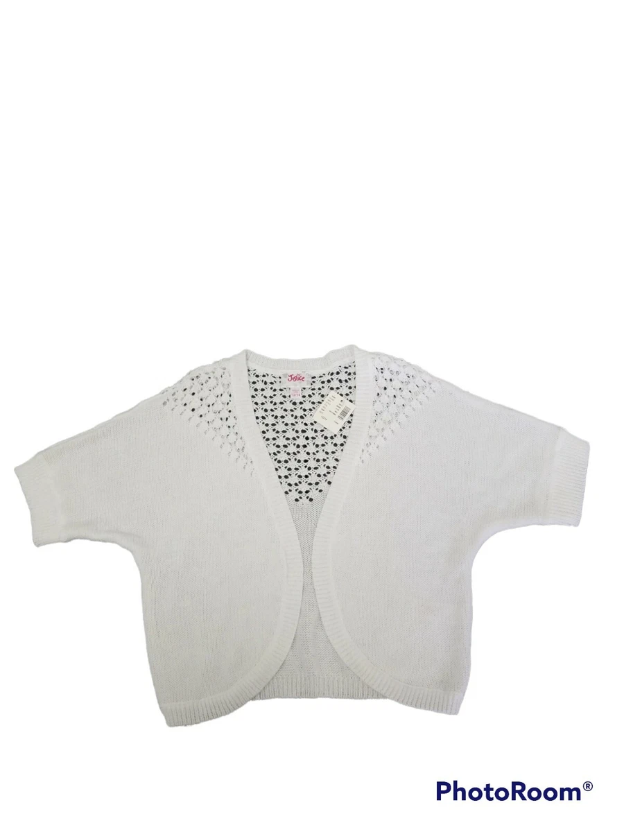 Cardigan Fille Justice Taille 12/14 - Bleu, Manches Courtes, Coton/Acrylique - Bon État