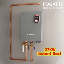 FOGATTI Tankless Water Heater Electric 240V 27KW Digital Display Instant Hot