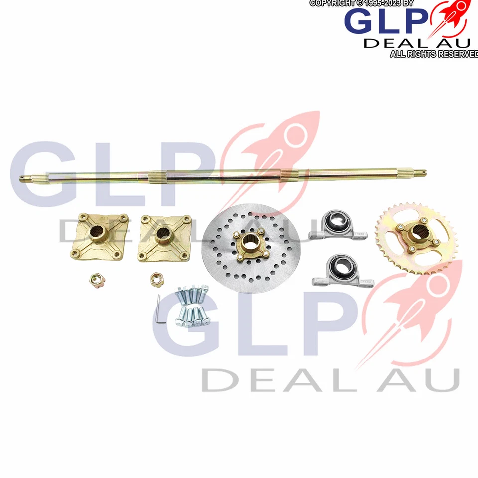 810MM Rear Axle Kit + 428 Sprocket + Bearing + Disc Rotor + Hub for ATV Go Kart - image 2 of 4