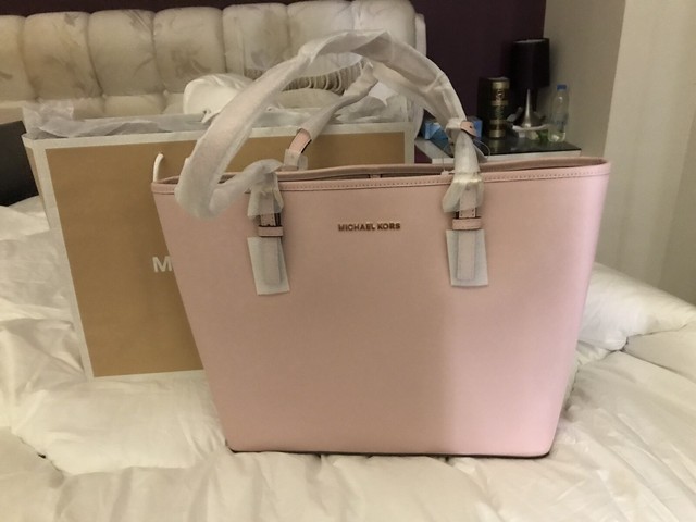michael kors jet set travel large leather tote