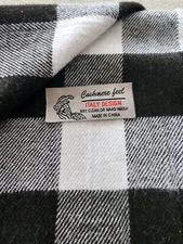 Black Grey & White Checkered  Cashmere Feel/Italy Design Scraf