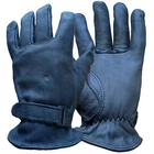 Black Leather Work Gloves Winter Driving Fleece Lined Thermal Driver Glove