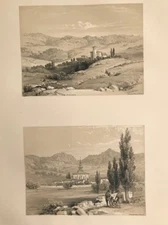 Vitoria Two Views. George Vivian, Original Lithograph. London 1838