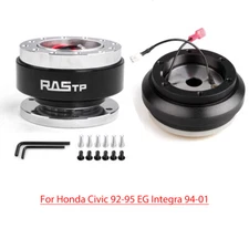 Black Quick Release+Short Hub Adapter EG for Honda Civic 92-95 / Integra 94-01