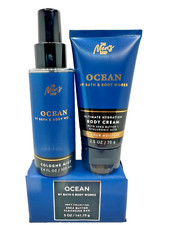 NEW Bath  Body Works LOT of 3 Men's OCEAN Cologne Mist Cream Cleansing Bar Soap