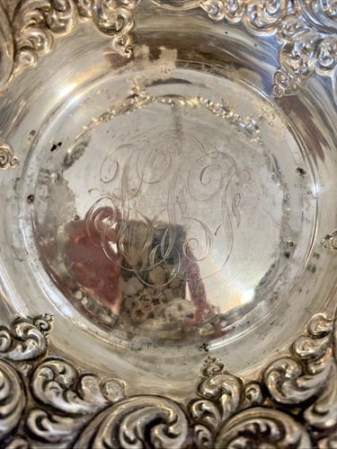 Sehr schöne antike Sterling Silber 6" Servierschale/Schale - 219 E-Swirl Design - Bild 4 von 14