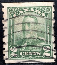 Canada Stamp Scott #161, 2c, King George V, Perf 8 Vert Coil, Used, SCV$3.50