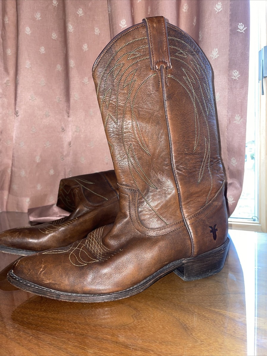 Frye Mens Cowboy Boots Size Frye Shoes Frye Mens 2356 Cognac Brown