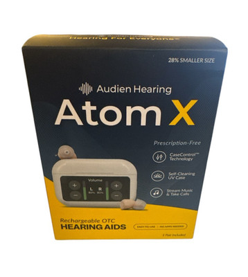 Audien Hearing ATOM X Wireless Rechargeable OTC Hearing Aids