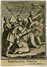 3 Antique Prints-RELIGION-SANTJE-DEVOTIONAL IMAGE-Merlen-Schifflen-ca. 1800