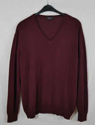 Damen MÄRZ MÜNCHEN 100% MERINOWOLLE Pullover Dunkel Rot Edel Größe DE 50/52 TOP!