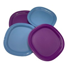Tupperware Microwave Reheatable Luncheon Plates Set of 4 New 9.5" x 9.5"