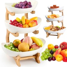 Weiße 3 Stöckige Obst Etagere Holzständer ...