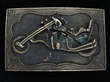 QA15141 VINTAGE 1970s CHOPPER MOTORCYCLE COMMEMORATIVE INSTYLE BELT BUCKLE