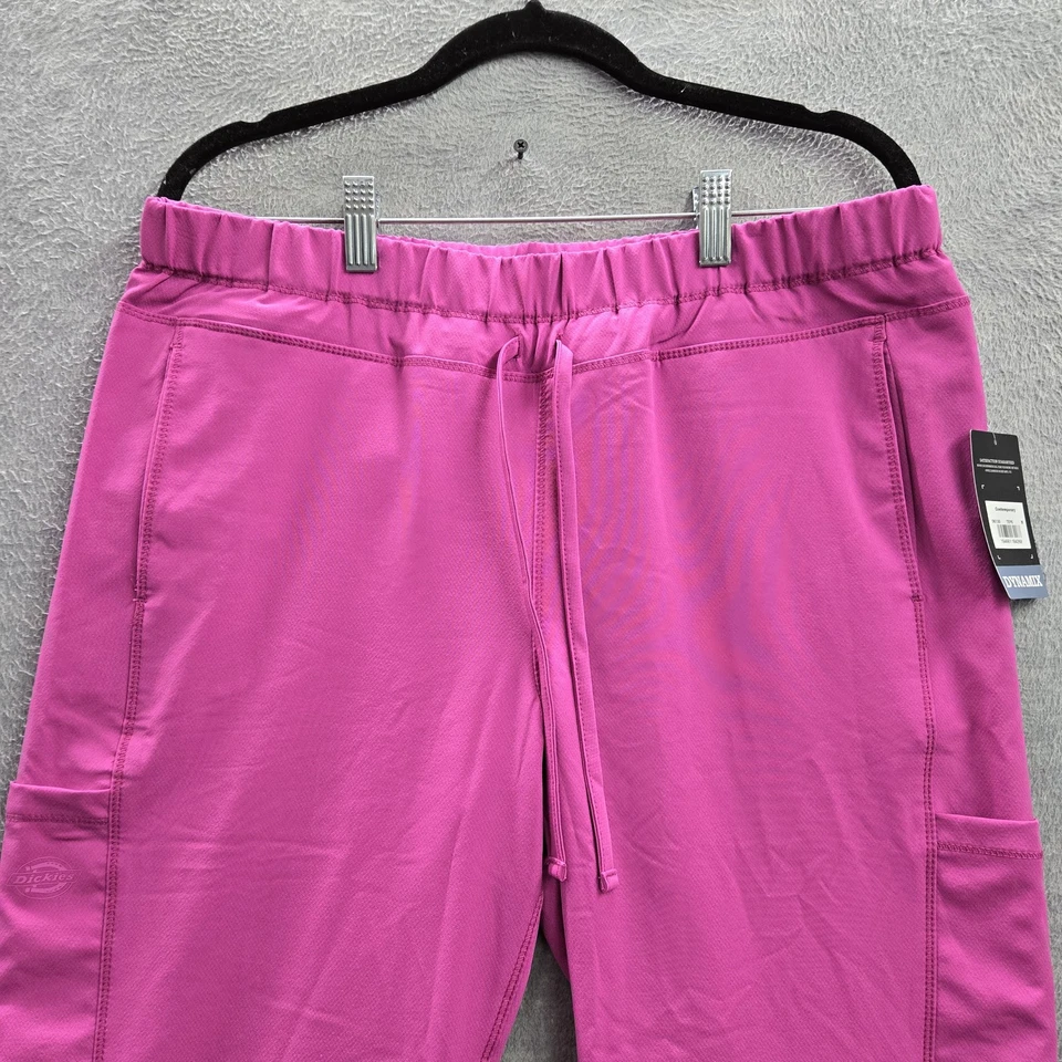 Dickies 女式磨砂裤 M 粉色工装 DK130 Dynamix 30 英寸内缝全新带标签 — 第 3/4 张图片