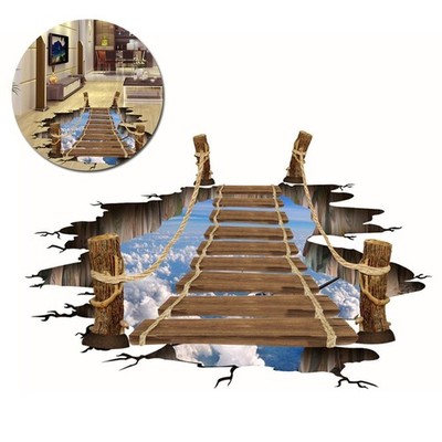 3D Brücke Bedruckt Boden Wand Aufkleber Abnehmbare Wandsticker Heim 80 100cm