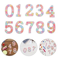10pcs Pearl Beaded Number Patches: 0-9 Applique for Customizing T-Shirts,