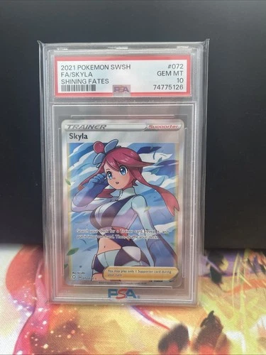 Pokemon Shining Fates Skyla Trainer Full Art Ultra Rare Card 072/072 PSA 10