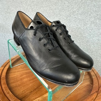 Bloch Black Leather Lace Up Tap Dance Shoes Women 9.5 CG19