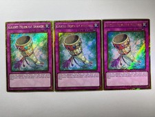 3 x Grand Horn Of Heaven PGL3-EN040 Gold Secret Rare 1st Ed YuGiOh Playset NM
