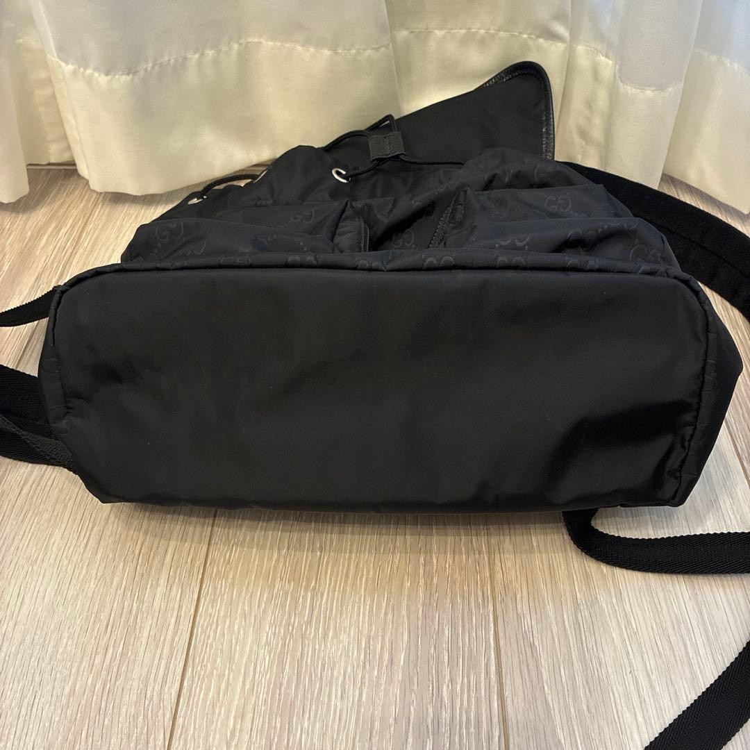GUCCI GG Pattern Nylon Backpack Black Authentic P… - image 9