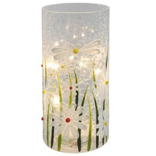 Shudehill Giftware Crackle Blossom LED Glass Lamp ? Choice of 4 Designs