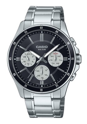 Casio Standard Analog Black Dial Quartz Steel Sports MTP-1374D-1A3V Men's Watch