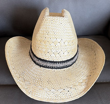 Vintage Resistol Stagecoach Straw Western Cowboy Hat Tan, Black Band Size 7 1/8