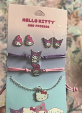 Hello Kitty Kuromi My Melody Jewelry Bundle Of Necklace Earrings And Bracelets