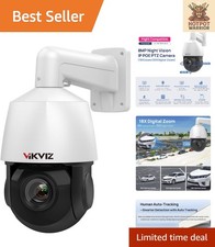 4K 8MP Outdoor PTZ POE Camera with 18X Zoom  Night Vision - Smart Security