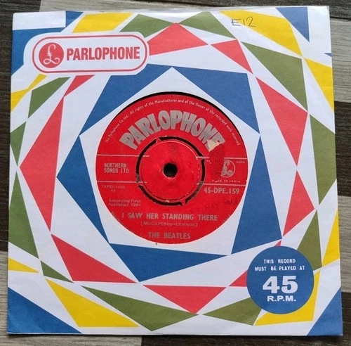 THE BEATLES-I Saw Her Standing There 45s 7" Parlophone INDIA Red Label 1964 HEAR