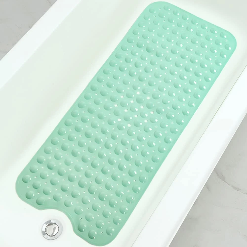 Linoows Bathtub and Shower Mats, Extra 39" x 16" (Rectangular), Pale Green