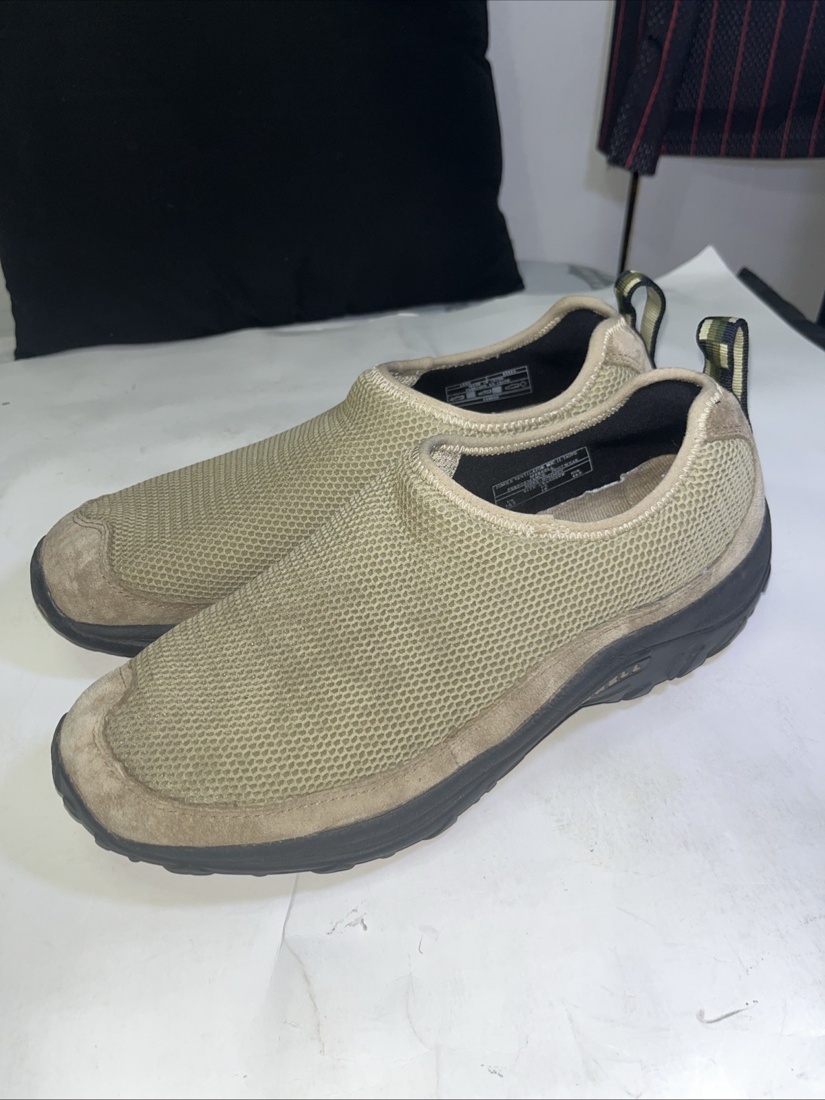 MERRELL Jungle Moc Ventilator II Mesh Hiking Shoes for Men Size 10.5 in Taupe