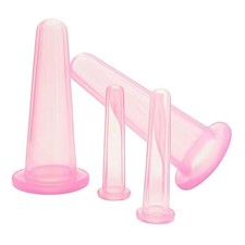 4Pcs Massage Cupping Set Silicone Mini Facial Cups Face Massager Helper Skin ...