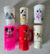 6 Mickey Mouse Plastic Cups/Glasses -