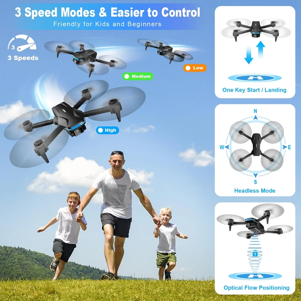 Drone with Camera 1080P HD FPV Foldable Drone for Beginners and Kids, Quadcop... - Image 3 of 4