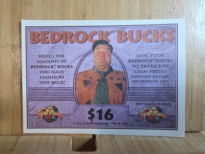 The Flintstones 1993 Dynamic BEDROCKS BUCKS $16 FREE POST