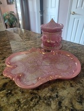 Resin crafted Tray with matching jar w/lid