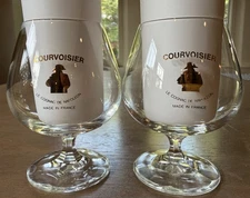 Courvoisier Glasses Brandy Snifter Le Cognac de Napoleon Vintage Set of 2 EUC