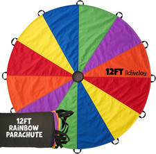 Activejoy - Parachute for Kids - 8Ft /12Ft / 20Ft / 24 Ft - Rainbow Parachute To