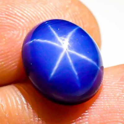 Natural Six Rays Blue Star Shappire Oval Shape Cab Gemstones 05.25Cts 09x11x05mm