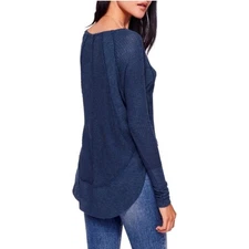 We The Free (Free People) Womens Dark Blue Catalina LS Thermal Top Size Large