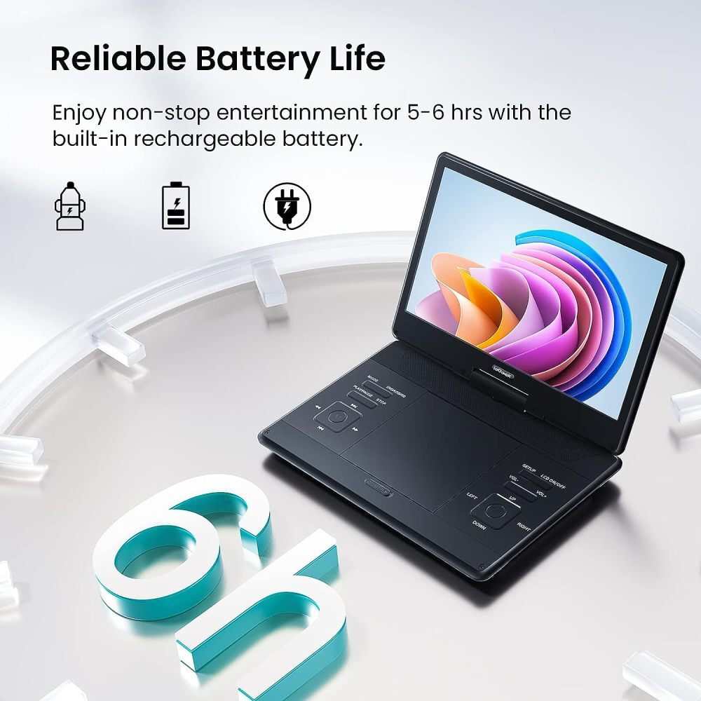 ieGeek 15.9" Portable DVD Playerwith 14.0" Large HD Screen 6 Hours