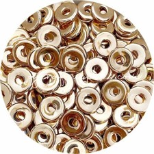 5x 20mm flat coin acrylic beads GOLD large hole coin discs macrame fiber art