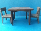 Playmobil Western - Dark Brown Table and 2 Chairs for Ranch/Farm/Home