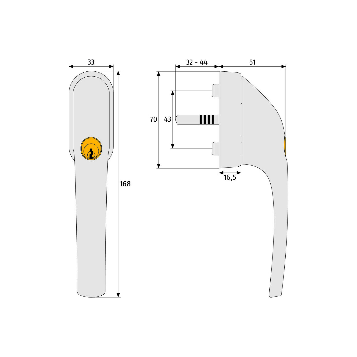 ABUS Fenstergriff FG300 abschließbar inklusive 2 Schlüssel Weiß 32 - 44 mm